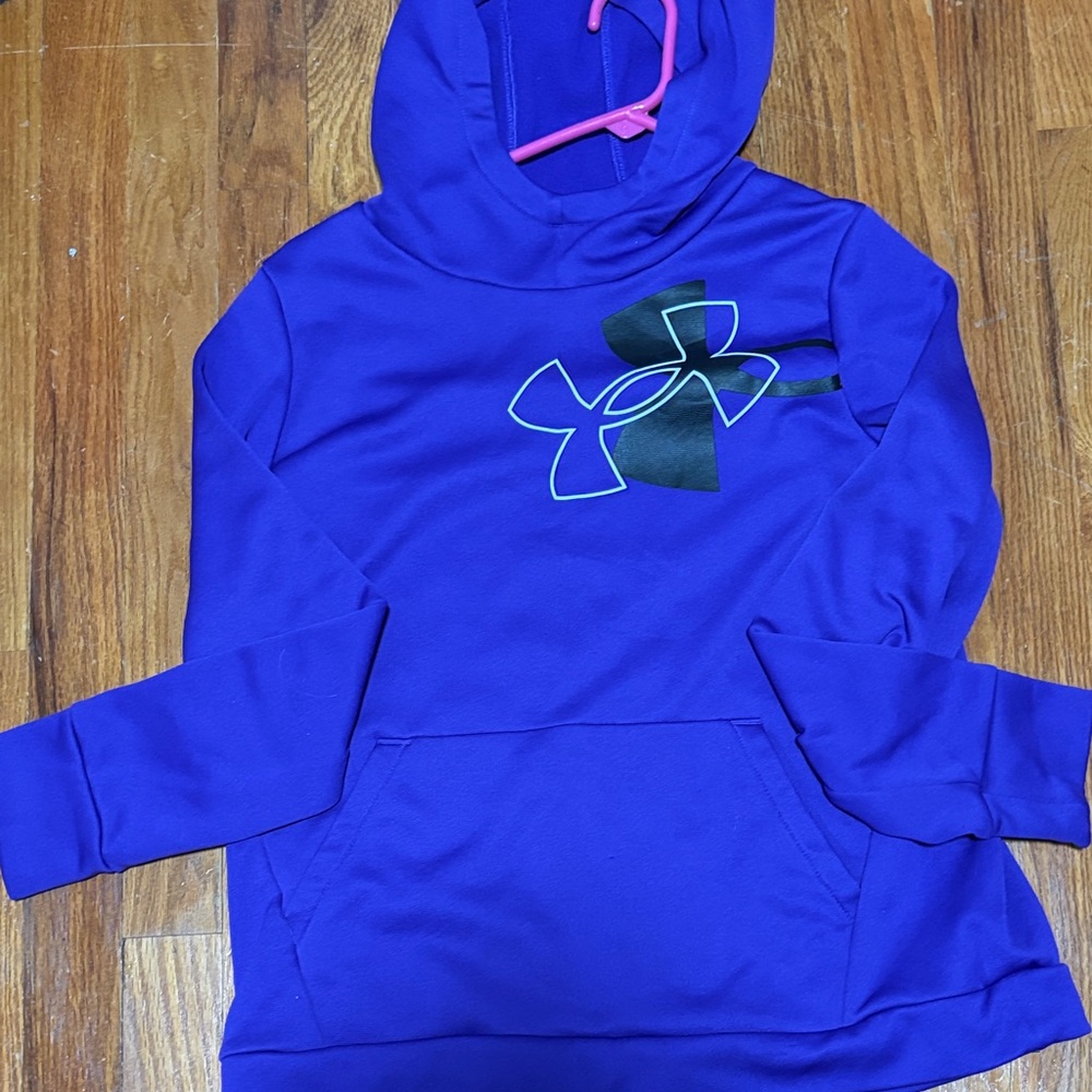 Under Armour Girl's Bright Purple Hooded Logo Pullover